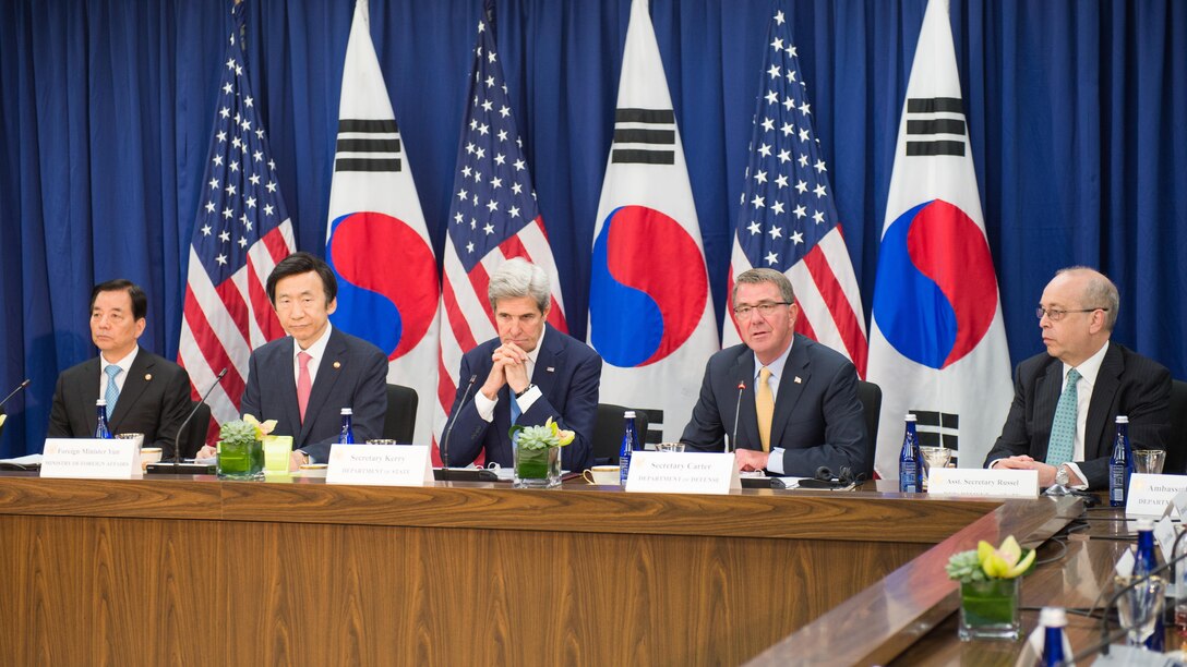 Defense Secretary Ash Carter discussed the future of the nation’s strategic alliance with South Korea during a news briefing with Secretary of State John Kerry and their South Korean counterparts.