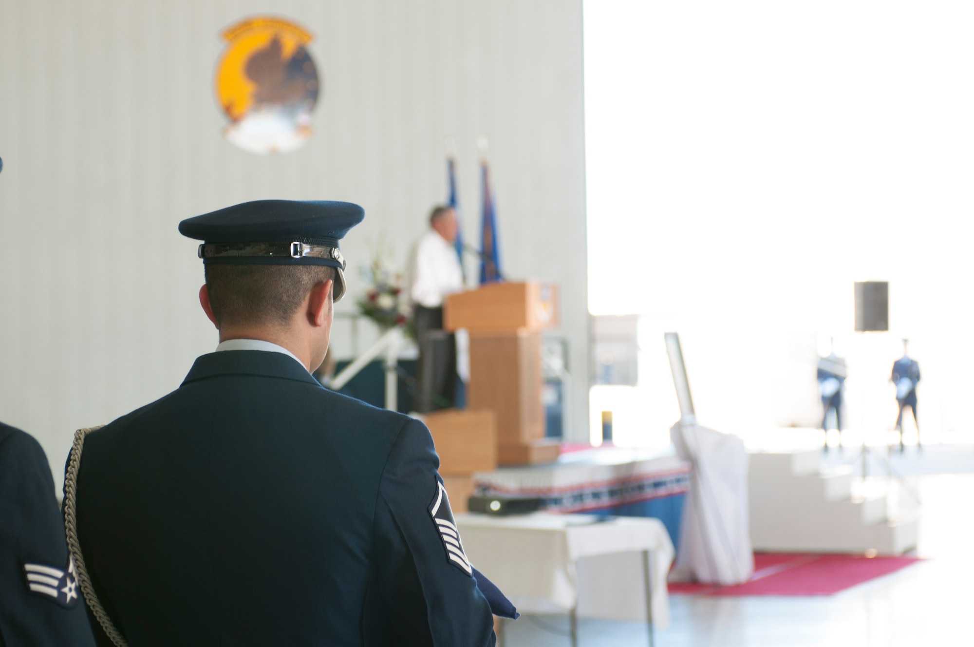 Members of the Arizona Air National Guard’s 162nd Wing family gathered to celebrate the life and memory of retired Maj. Gen. Donald E. Morris during a ceremony here October 14. Morris, the wing’s first and longest serving commander died June 7, 2016. (U.S. Air National Guard photo by 1st Lt. Lacey Roberts)