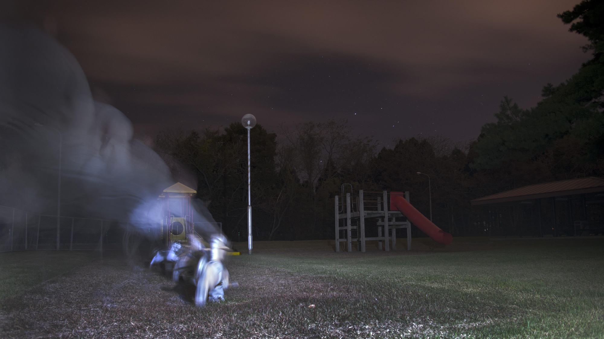 This week’s ghost hunting adventures at Misawa Air Base, Japan, features Leftwich Park with stories of ghostly children who were killed during a 1942 airstrike. It is said that Misawa Air Base is one of the most haunted places in the city. (U.S. Air Force photo illustration by Senior Airman Brittany A. Chase)