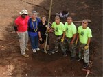 Gov. David Ige and Program Director Juan Williams join a James Campbell JROTC member and Cadets Austin Kukahiko, Jermey Abon and Kamaha’o Spencer from the Hawaii National Guard Youth Challenge Academy to plant trees for a heat abatement project at James Campbell High School in Ewa Beach. Many of the nation's Youth Challenge Academies will be performing their community service projects this weekend.