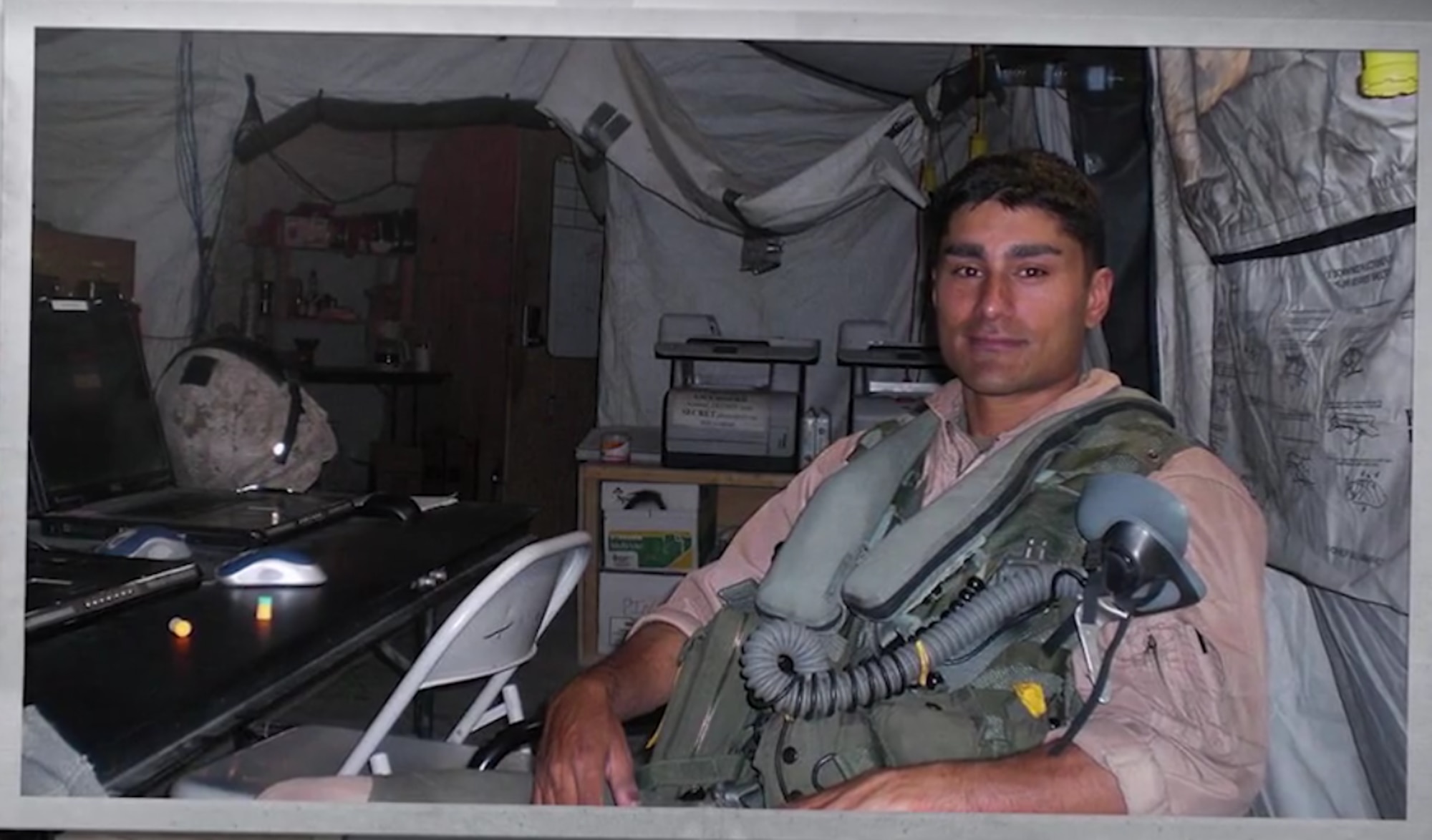 A photo of U.S. Marine Corps Maj. Taj Sareen, an F/A-18C pilot, with the Marine Attack Fighter Squadron 232, stationed at Marine Corps Air Station Miramar, Calif. Sareen died tragically when his jet crashed shortly after takeoff from Royal Air Force Lakenheath, England one year ago today, Oct. 21. (Courtesy photo)