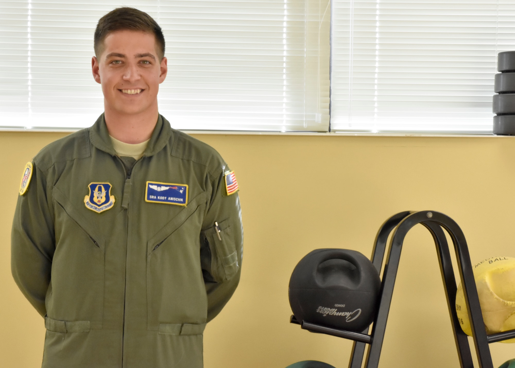 Senior Airman Kody Anischick, 337th Airlift Squadron, recently passed his fitness test after failing three times and being warned that if he failed again, he would be discharged. (U.S. Air Force photo/ TSgt. Amelia Leonard)