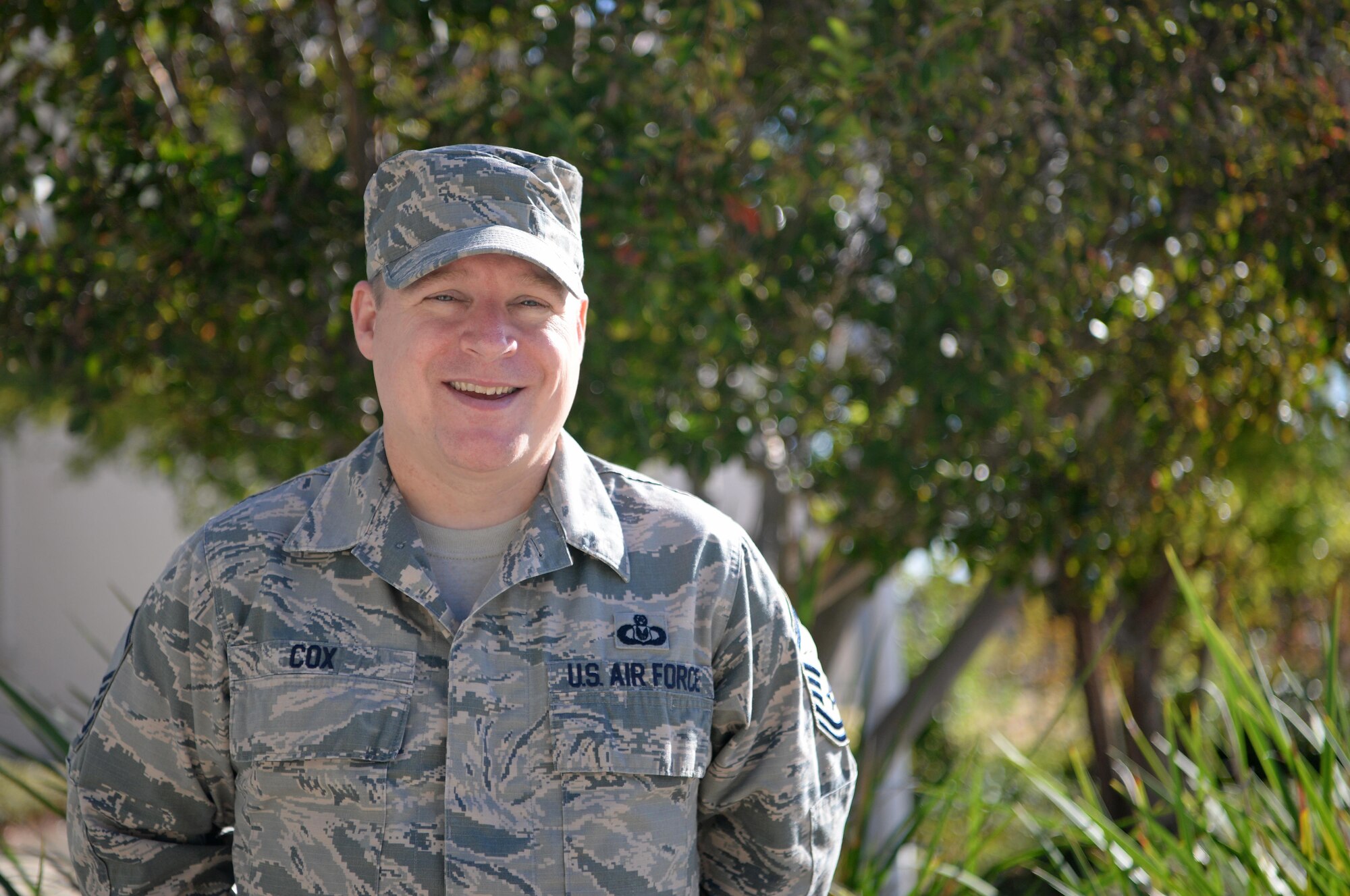 Senior Master Sgt. Eric D. Cox, 9th Force Support Squadron career assistance advisor, poses for a photo Oct. 18, 2016, at Beale Air Force Base, Calif. (U.S. Air Force photo/Airman Tristan D. Viglianco)