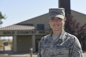 Senior Airman Victoria Leznik, 940th Force Support Squadron services journeyman, poses for a photo Sept. 9, 2016, at Beale Air Force Base, California. (U.S. Air Force photo by Senior Airman Tara R. Abrahams)