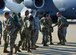 U.S. Army Soldiers from Fort Eustis greet members of the 689th Rapid Port Opening Element after returning from Haiti at Joint Base Langley-Eustis, Va., Oct. 20, 2016. The 689th RPOE worked with members of the 621st Contingency Response Wing, Defense Logistics Agency and other Department of Defense assets as part of a joint task force in a massive effort to receive and sort supplies for those in need as a result of Hurricane Matthew. (U.S. Air Force photo by Airman 1st Class Tristan Biese)