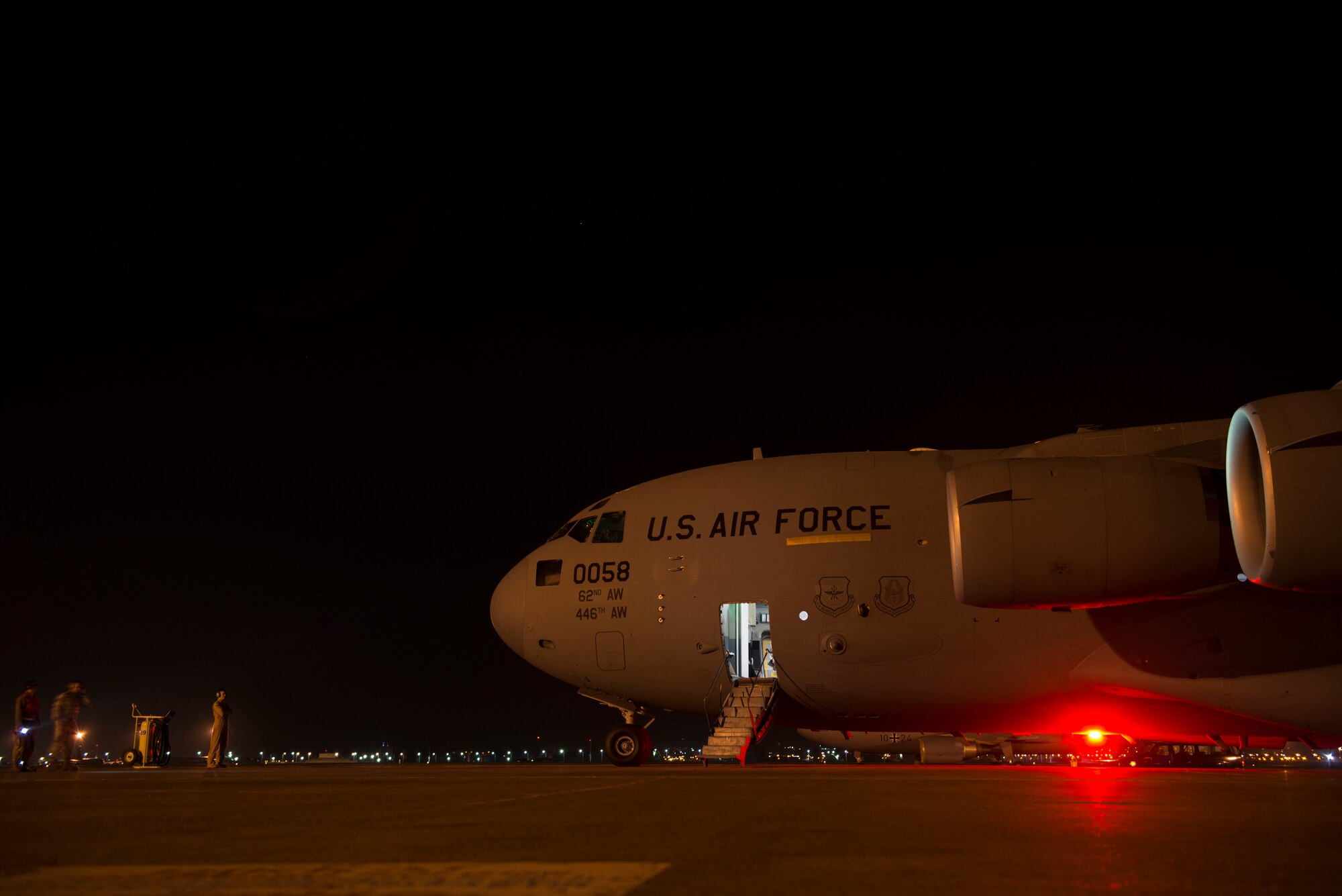 U.S. Airmen assigned to the 7th and 8th Airlift Squadrons conduct pre-flight checks Oct. 21, 2016, at Incirlik Air Base, Turkey. In addition to loading and off-loading aircraft, loadmasters also perform pre-flight and post-flight checks of aircraft and aircraft systems. (U.S. Air Force photo by Senior Airman John Nieves Camacho)