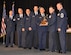 Representatives from the 514th Air Mobility Wing, Joint Base McGuire-Dix-Lakehurst, New Jersey, accept the 2016 Aircrew Excellence Award on behalf of their 732nd Airlift Squadron aircrew at the 17th Annual Raincross Dinner in Riverside, California, Oct. 20, 2016. From left are Col. Lee Merkle, director, Air and Space Operations, Plans and Programs, 4th Air Force; Lt. Col. Rustin Redlin, deputy commander, 514th Mission Support Group; Col. Anthony Esposito, commander, 514th Maintenance Group; Col. Robert Dunham, commander, 514th Operations Group; Maj. Gen. John C. Flournoy Jr., commander, 4th Air Force; Col. David Pavey, commander, 514 AMW; Chief Master Sgt. Matthew Muldowney, command chief, 514 AMW. (U.S. Air Force photo/Linda Welz)
