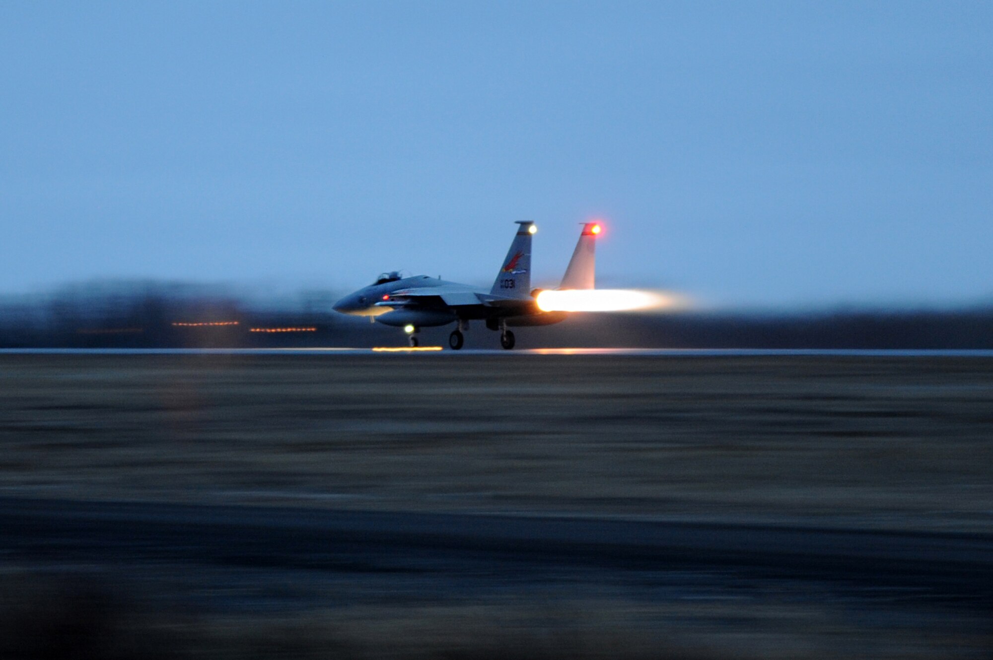 An F-15 Eagle assigned to the 142nd Fighter Wing takes flight in support of Exercise Vigilant Shield 2017, Yellowknife, Northwest Territories, Oct. 20, 2016.  During this exercise, forces supporting North American Aerospace Defense Command (NORAD) will deploy and conduct air sovereignty operations in the far north and the high Arctic demonstrating the ability to detect, identify and meet possible threats in some of the most remote regions in the world.  (U.S. Air National Guard photo by Senior Master Sgt. Shelly Davison, 142nd Fighter Wing Public Affairs). 