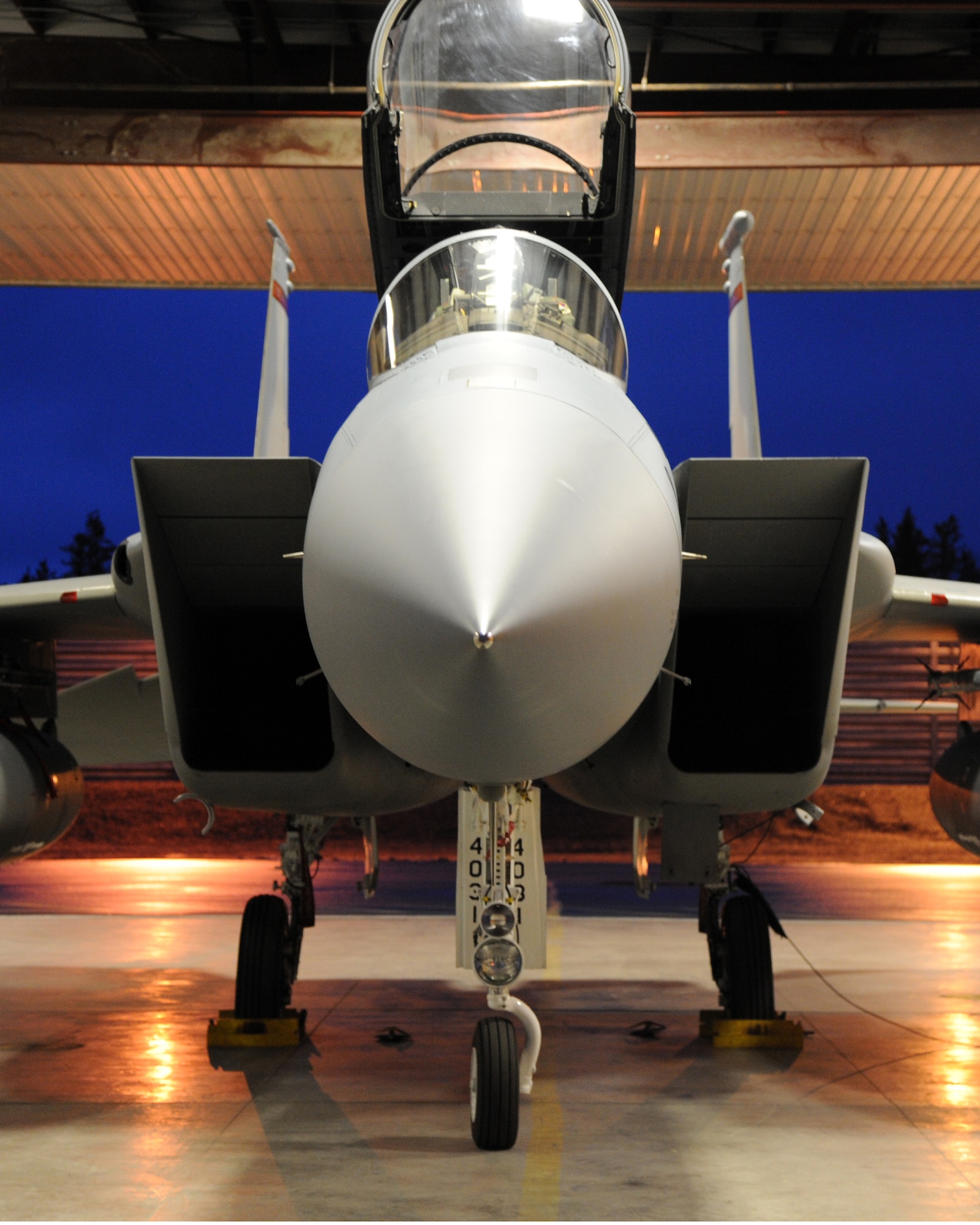 123rd Fighter Squadron pilot, Maj. Nathan Rice, performs checks in the F-15 before flight, in support of Exercise Vigilant Shield 2017, Yellowknife, Northwest Territories, Oct. 20, 2016.  During this exercise, forces supporting North American Aerospace Defense Command (NORAD) will deploy and conduct air sovereignty operations in the far north and the high Arctic demonstrating the ability to detect, identify and meet possible threats in some of the most remote regions in the world.  (U.S. Air National Guard photo by Senior Master Sgt. Shelly Davison, 142nd Fighter Wing Public Affairs). 