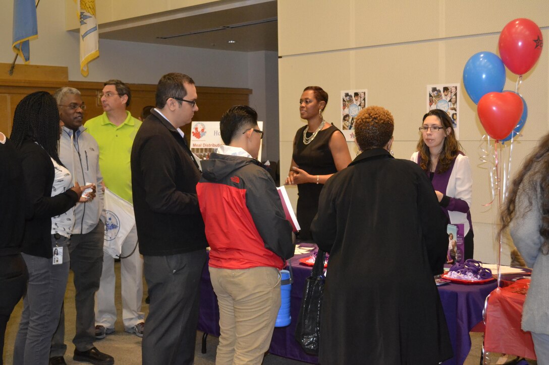 DLA Troop Support employees learn about local Combined Federal Campaign charities during a kickoff event Oct. 13. During the event, several employees shared personal stories about how CFC charities impacted their lives and encouraged their colleagues to donate. CFC is the world’s largest and most successful annual workplace charity campaign.  