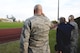 CMSgt David Abell, 423rd Air Base Group Superintendent, left, Sqn Ldr Clive Wood, RAF Alconbury/Molesworth Commander,, middle, and Col. Young Yu, 423rd Air Base Group Commander, right, welcome Gen. Tod D. Wolters, U.S. Air Forces in Europe and Air Forces Africa commander as he arrives at Royal Air Force Alconbury, United Kingdom, Oct. 24, 2016. U.S. Air Force photo by Tech. Sgt. Joseph Vigil)