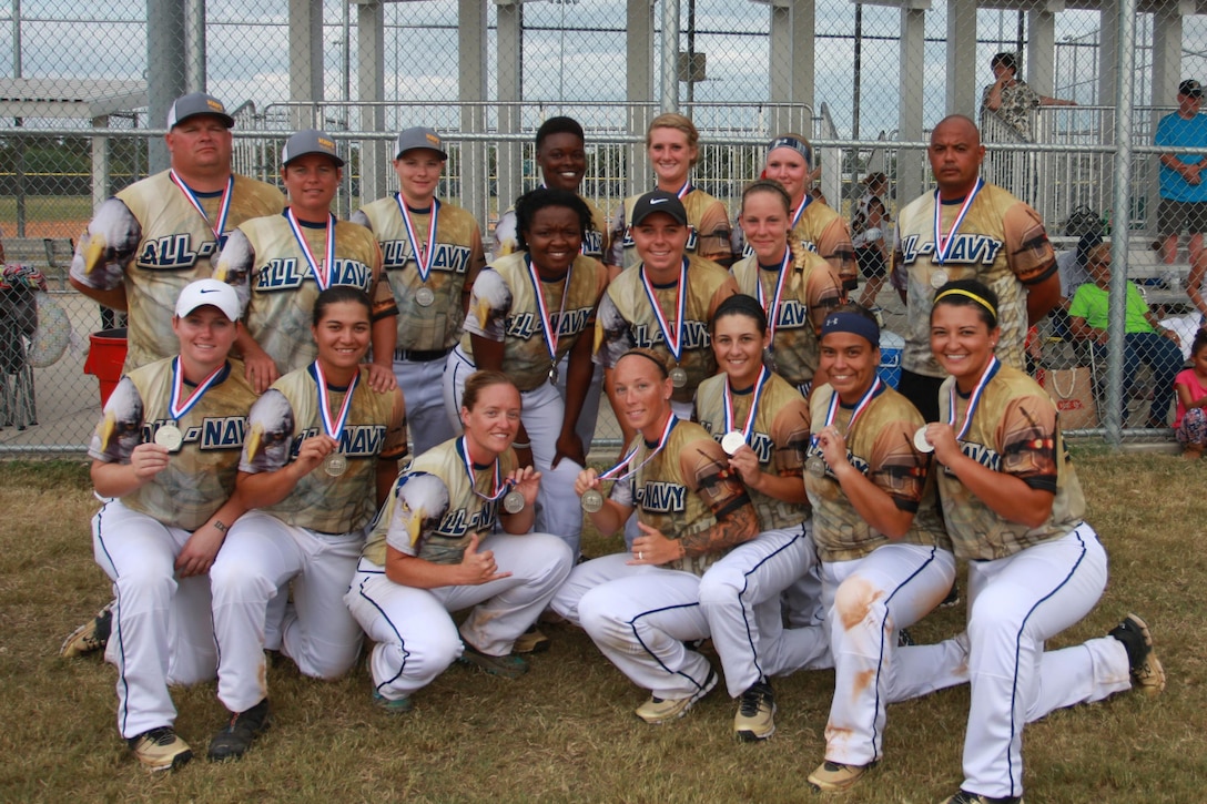All-Navy Women Softball Team capture the silver medal at the 2016 Armed Forces Women's Softball Championship at Joint Base San Antonio-Fort Sam Houston, Texas from 18-23 September.  Photo by Mr. Steve Brown (USAF Sports)