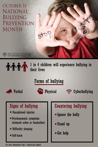 Bullying prevention infograph (U.S. Air Force illustration by Airman 1st Class Tristan Biese)