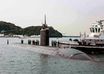 TOKYO BAY, Japan (Oct. 25, 2016) - The Los Angeles-class attack submarine USS Columbia (SSN 771) prepares to moor at Fleet Activities Yokosuka. Columbia is visiting Yokosuka for a port visit. U.S. Navy port visits represent an important opportunity to promote stability and security in the Indo-Asia-Pacific region, demonstrate commitment to regional partners and foster relationships.