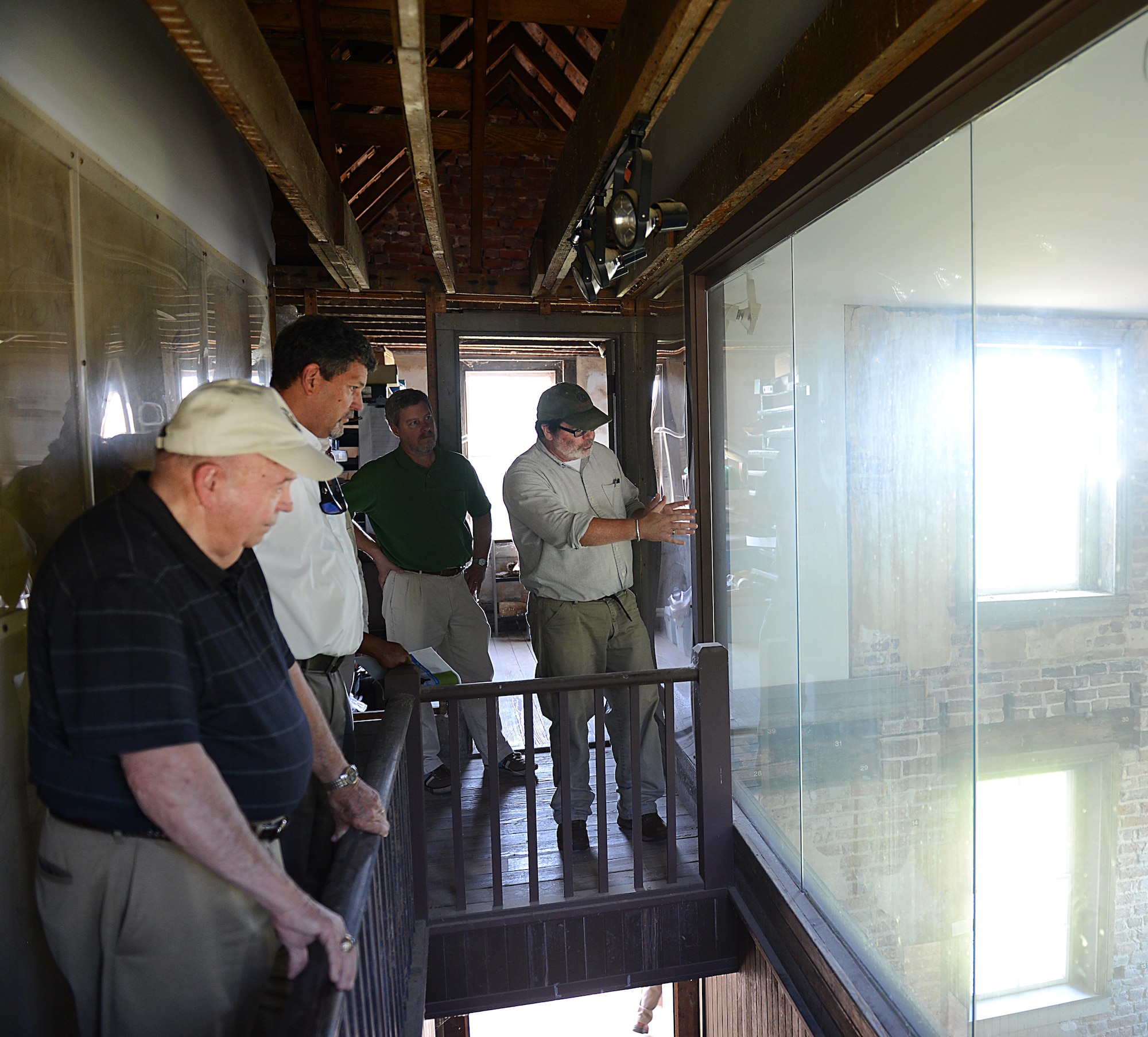 Christopher McDaid, 733rd Civil Engineer Squadron Environmental Element archeologist, gives a tour of the Matthew Jones House during the Archaeology open house at Joint Base Langley-Eustis, Va., Oct. 19, 2016. The home came into federal possession March 15, 1918, when the U.S. Army purchased Mulberry Island, Va. and the surrounding land for $538,000 from Edward Milstead to establish Camp Abraham Eustis, Va., named after the first commanding general of nearby Fort Monroe, Va. (U.S. Air Force photo by Staff Sgt. Teresa J. Cleveland)