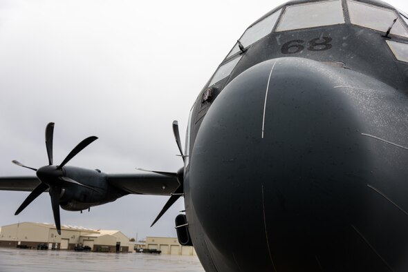 A Royal Australian Air Force C-130J Hercules rests on the flightline at Mountain Home Air Force Base, Idaho, Oct. 23, 2016. The RAAF is looking to make annual visits to the base in order to use the nearby Saylor Creek Training Range. (U.S. Air Force photo by Senior Airman Connor J. Marth/Released)
