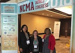 Johanna Akinfenwa, left, a contracts group team lead with Defense Contract Management Agency International in Houston, Texas, stands with Jennifer Quinones, Defense Contract Audit Agency deputy assistant director for policy and plans; and Cassandra McDuff, Defense Finance Accounting Service Program Coordination Division chief at the National Contract Management Agency World Congress in Orlando, Florida. The three presented a breakout session on contract closeout for cost-type contract after Akinfenwa found that contract closeout was missing from the annual conference training schedule. (Photo courtesy of Babatunde Akinfenwa)