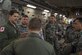 U.S. Air Force Staff Sgt. Joe Braunwarth, a loadmaster assigned to the 517th Airlift Squadron gives a mission brief prior to a training jump with the 4th Infantry Brigade Combat Team (Airborne), 25th Infantry Division at Joint Base Elmendorf-Richardson, Alaska, Oct. 19, 2016. 