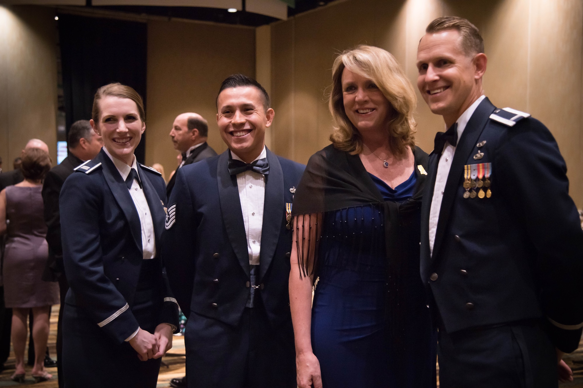 Secretary of the Air Force Deborah Lee James speaks
with Airmen from Keesler Air Force Base's 81st Training Wing during the 38th Annual Salute to the Military event at the Gulf Coast Convention Center in Biloxi Miss. Oct. 25.
(U.S. Air Force photo/Senior Airman Heather Heiney)