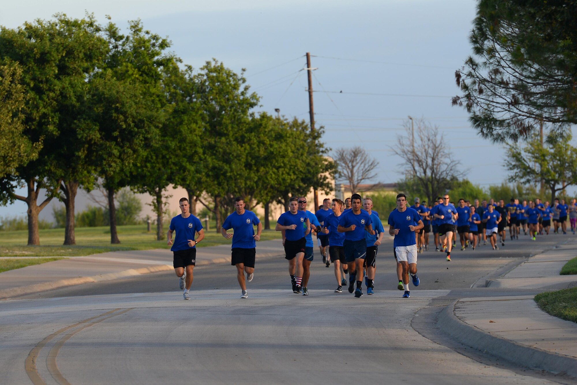 Participants in Laughlin’s Wingman Challenge make their way around a corner on Laughlin Air Force Base, Texas, Oct. 15, 2016. The Wingman Challenge exercises competitors’ minds, bodies and wingmanship. (U.S. Air Force photo/Airman 1st Class Benjamin N. Valmoja)