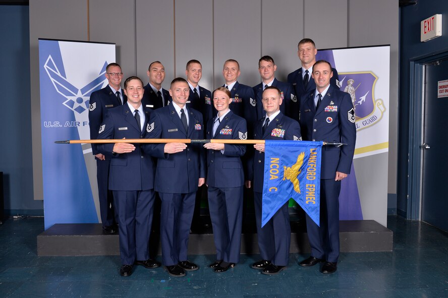NCO academy class 17-1, C Flight, at the Chief Master Sergeant Paul H. Lankford Enlisted Professional Military Education Center in Louisville, Tenn. (U.S. Air National Guard photo by Master Sgt. Jerry D. Harlan/Released)