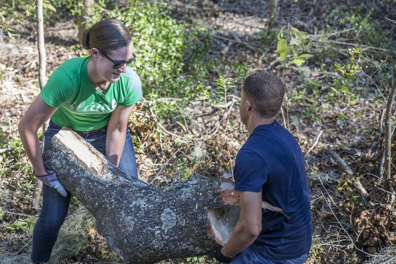 Marines clear debris left by Hurricane Matthew from Marines’ houses who live in the local community. The recovery platoon is made up of volunteers and assists service members and families from the air station with hurricane recovery efforts. The volunteers are with Marine Aviation Logistics Squadron 31 aboard Marine Corps Air Station Beaufort.