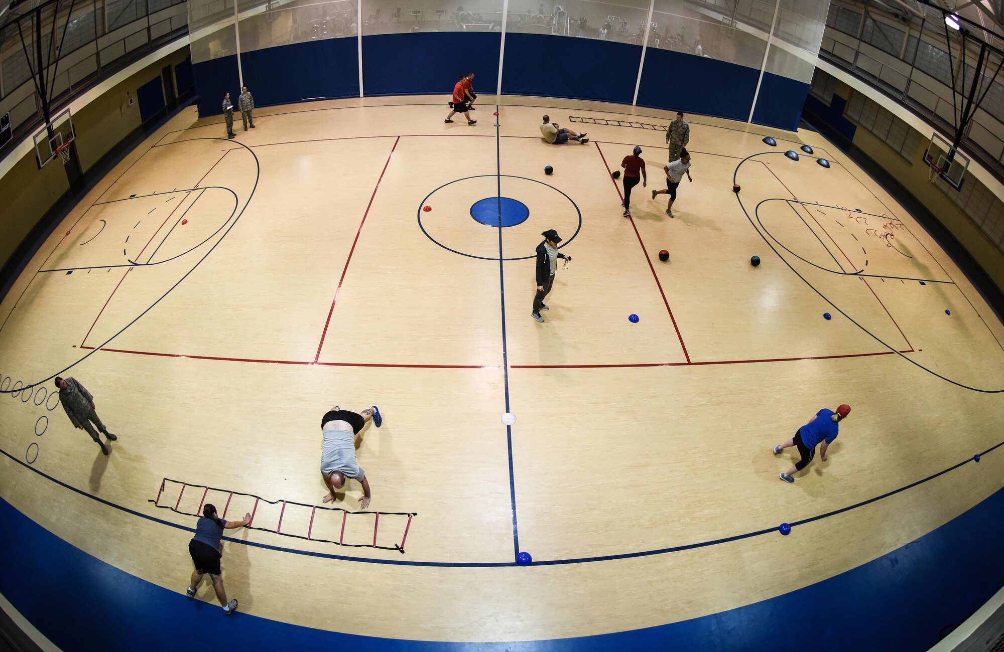 Airmen participate in the physical training rehab course at Barksdale Air Force Base, La., October 25, 2016. The course is six weeks long and is designed to help Airmen who struggle with their fitness assessment. (U.S. Air Force photo/Senior Airman Luke Hill) 