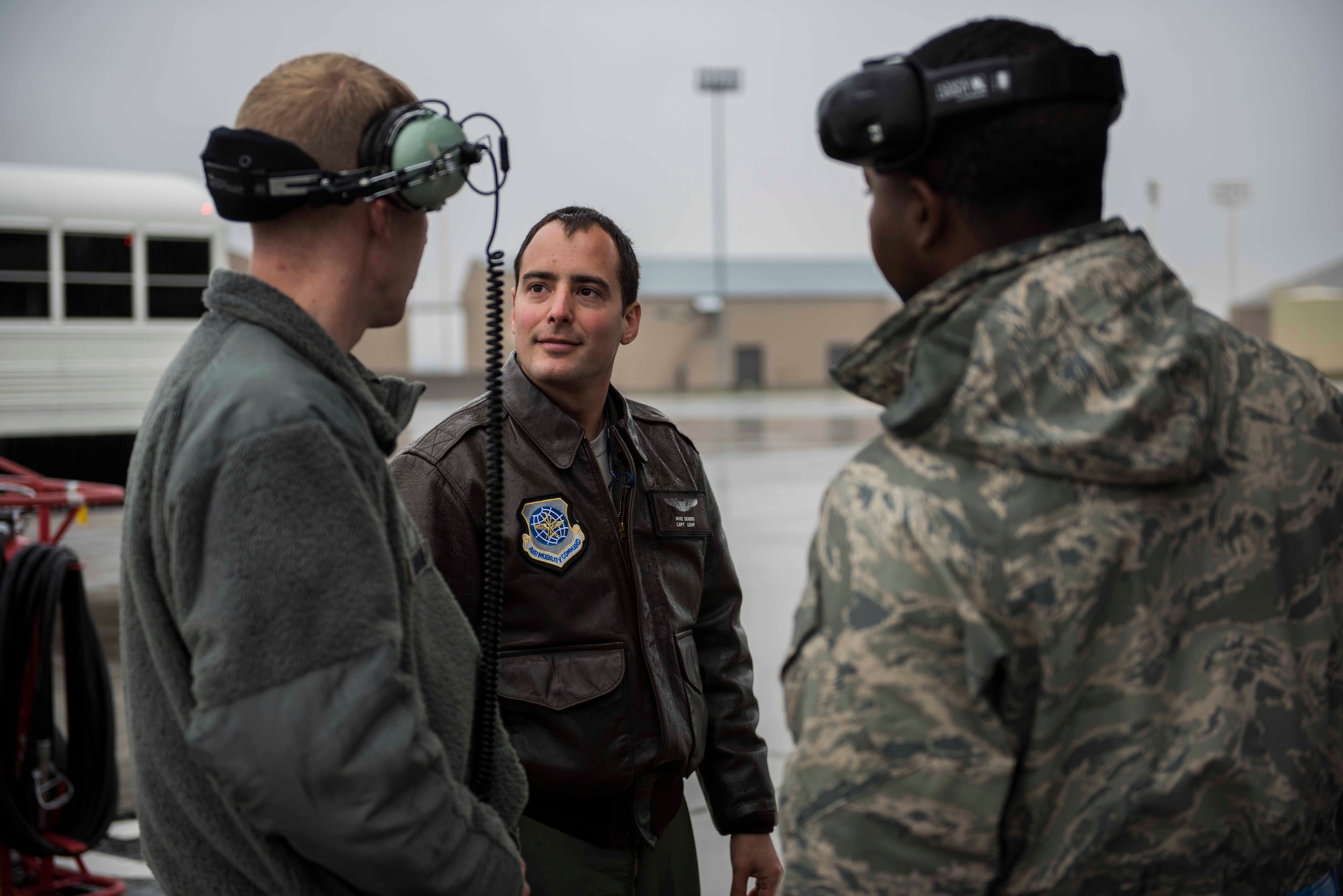 Capt. Chad Halverstadt, 93rd Air Refueling Squadron pilot, leads an inspection of a KC-135R Stratotanker Oct. 27, 2016 at Fairchild Air Force Base, Wash.  Halverstadt and 92nd Maintenance Squadron crew chiefs ensured the plane was mission-ready. (U.S. Air Force photo/Senior Airman Nick J. Daniello)