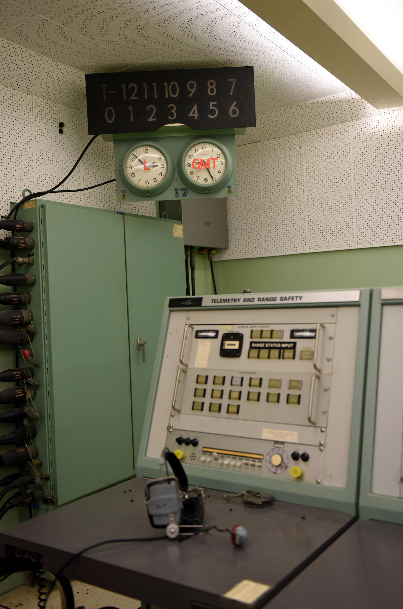 An actual console that was used while Space Launch Complex 10 was active, is displayed as part of the renovations to the blockhouse, Oct. 25, 2016, Vandenberg Air Force Base, Calif. During the past year Vandenberg’s Space and Technology Center, sometimes referred to as the base museum, has received various upgrades that are expected to continue into 2017. (U.S. Air Force photo by Senior Airman Kyla Gifford/Released)