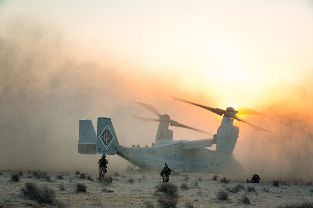 U.S. Marines with 3rd Battalion, 7th Marine Regiment, Special Purpose Marine Air-Ground Task Force - Crisis Response - Central Command, conduct a Tactical Recovery of Aircraft and Personnel exercise, Oct. 8, 2016. SPMAGTF – CR – CC is a self-sustaining expeditionary unit, designed to provide a broad range of crisis response capabilities throughout the Central Command area of responsibility, using organic aviation, logistical, and ground combat assets, to include TRAP and embassy reinforcement. (U.S. Marine Corps photo by Cpl. Trever Statz)
