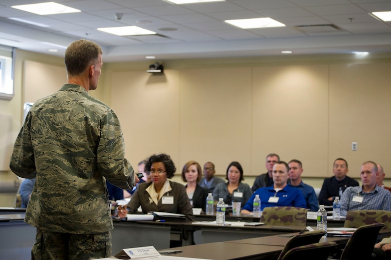 U.S. Air Force Chief of Chaplains Maj. Gen. Dondi Costin  speaks to chaplains and chaplain assistants during the AFDW Chaplain Corp Conference on Joint Base Andrews, Md., Oct. 25, 2016. (U.S. Air Force photo by Senior Master Sgt. Adrian Cadiz)(Released)