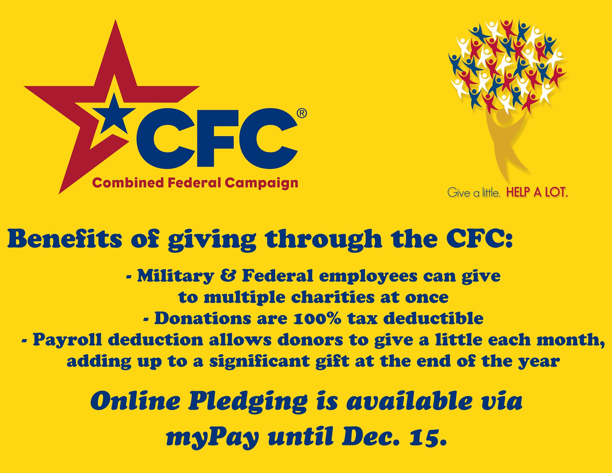 The 2016 Combined Federal Campaign is underway now through Dec. 15. 