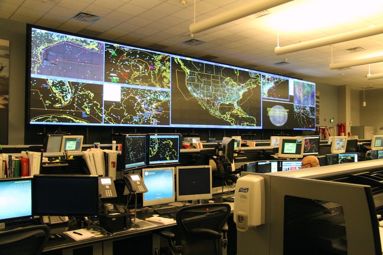 Interior photo of the CBP AMOC at MARB, California. The U.S. Army Corps of Engineers Los Angeles District, U.S. Customs and Border Protection Air and Marine Operations and March Air Reserve Base officials broke ground, on a new CBP Air and Marine Operations Center expansion construction project here, Oct. 26.