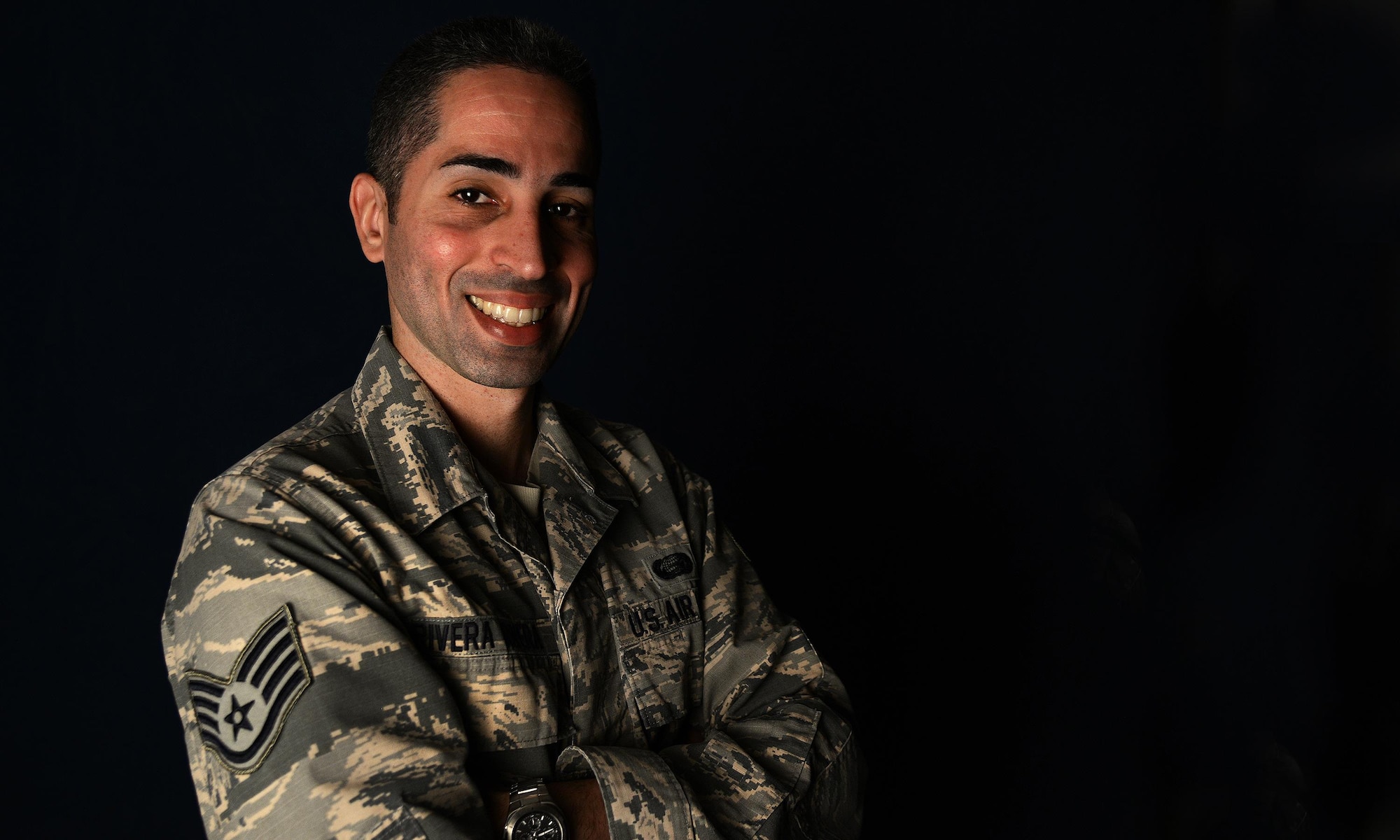 Staff Sgt. Omar Rivera Rivera, 47th Force Support Squadron management analyst, was recently accepted into Commissioned Officer Training for the Medical Service Corps. Through research and advice from his mentors, Rivera Rivera went the extra mile, shadowing officers, gaining knowledge on everything he needed to reach his goal and never losing that desire to be better. (U.S. Air Force photo/Senior Airman Ariel D. Partlow)