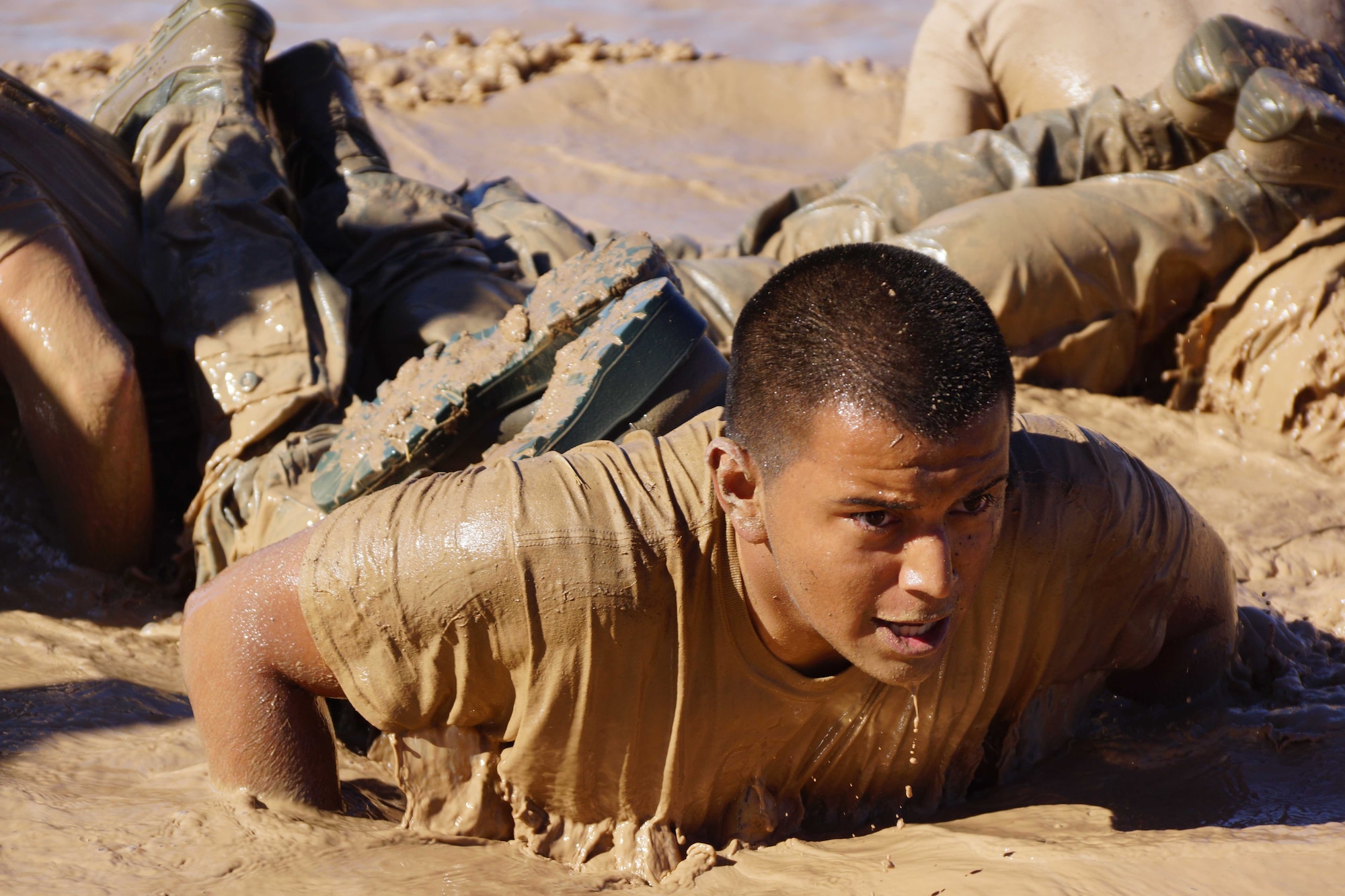 Senior Airman Nathan Duarte, 377th Security Forces Squadron, competes in a skills test at the first-ever Manzano Challenge Oct. 22 at  Kirtland. The event saw 64 Airmen competing in different stations, ranging from weapons skills and land navigation to team tactics and problem solving. 