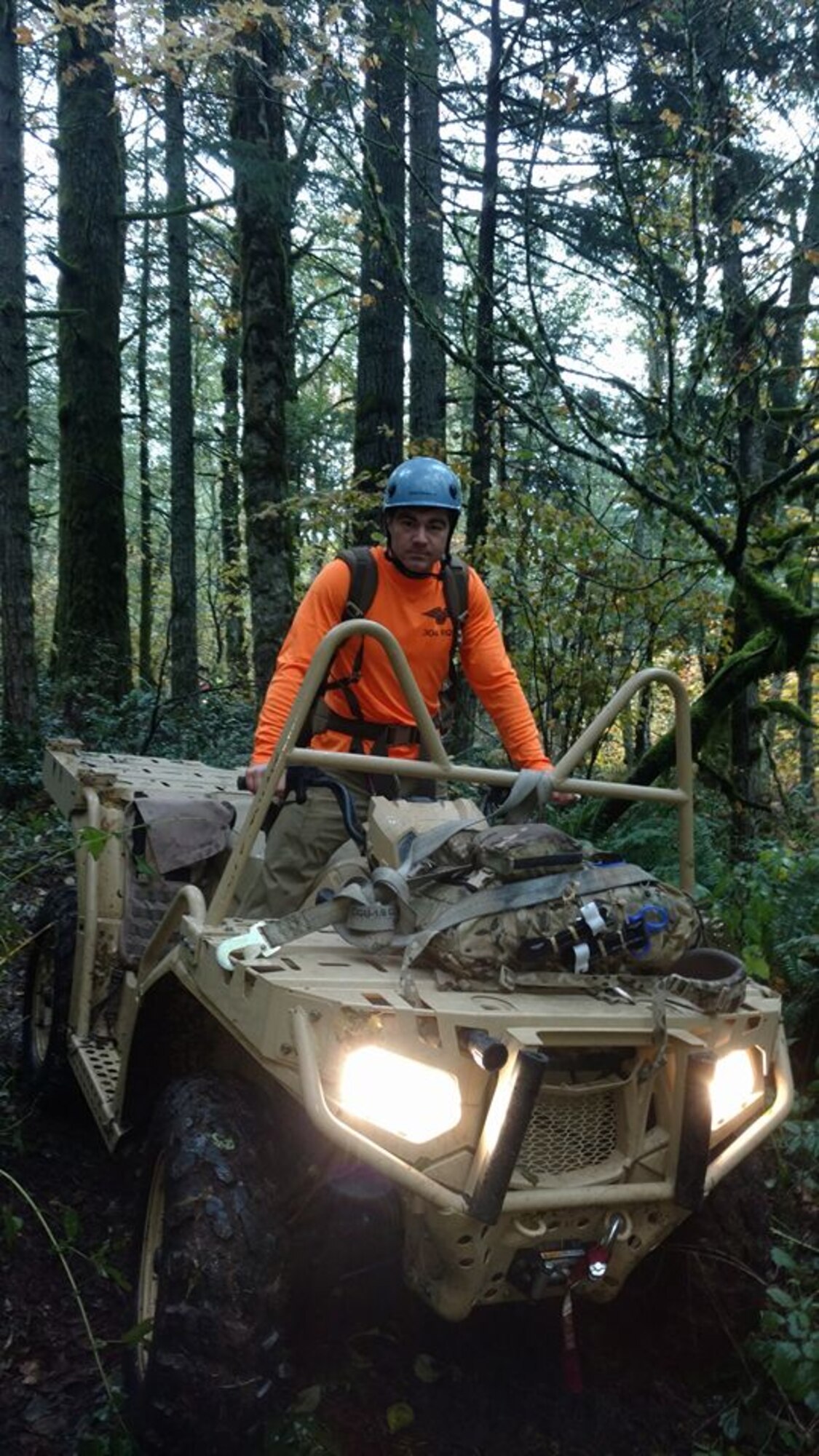 Air Force Reserve Pararescuemen or PJs from Portland’s 304th Rescue Squadron assisted in recovering a hiker who was declared missing October 25, 2016 on Washington state's Table Mountain, a peak rising on the north side of the Columbia River. Early October 26, a team of four PJs scoured steep rocky terrain near the Oregon-Washington border until nightfall with the assistance of volunteers, civil search and rescue teams, AT&T and Apple. Information was obtained to pinpoint the GPS coordinates for the victim's phone allowing searchers to navigate to the cell phone location where they found 31-year-old Melvin Burtch’s body within 50 yards. (U.S. Air Force photo/ Maj. Chris Bernard)
