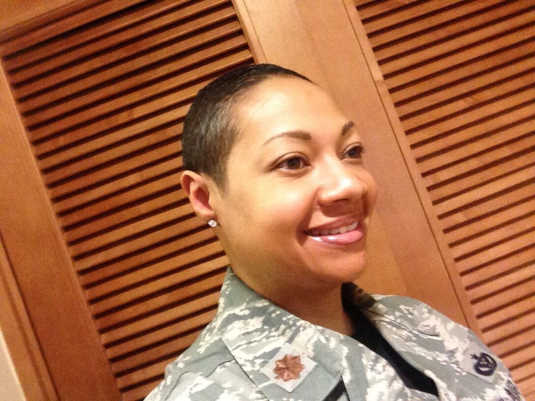 U.S. Air Force Lt. Col. Shamekia Toliver, 7th Civil Engineer Squadron commander, was diagnosed with breast cancer while stationed at Osan Air Base, Korea, May 23, 2014. During that time, she was the deputy commander for the 51st Civil Engineer Squadron, in which she fought hard to continue serving while undergoing two surgeries and 18 sessions of chemotherapy treatment during the course of a year. (Courtesy photo)