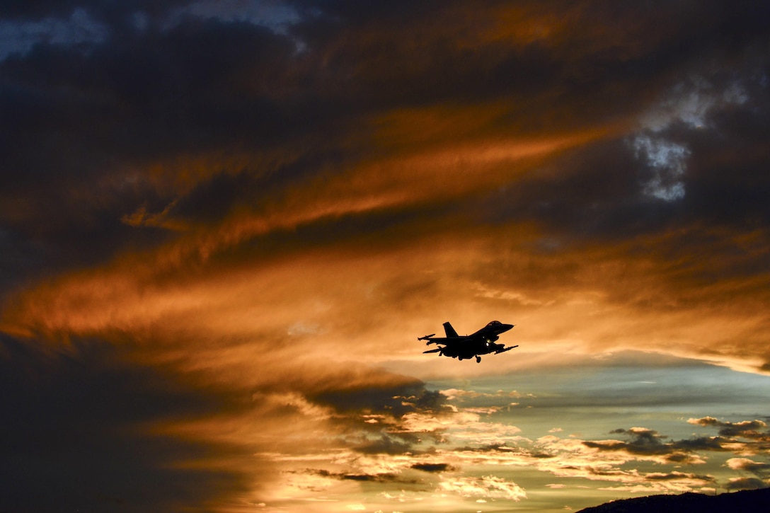 An F-16 Fighting Falcon flies over Aviano Air Base, Italy, Oct. 20, 2016. Air Force photo by Staff Sgt. Krystal Ardrey