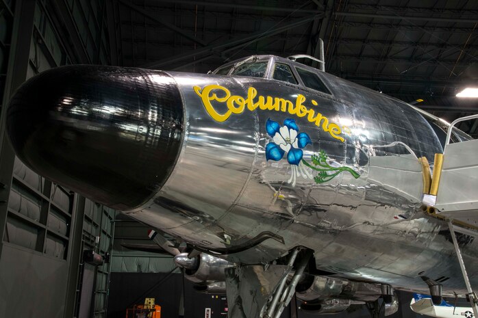 DAYTON, Ohio -- The Lockheed VC-121E “Columbine III” on display in the Presidential Gallery at the National Museum of the United States Air Force. (U.S. Air Force photo by Ken LaRock)