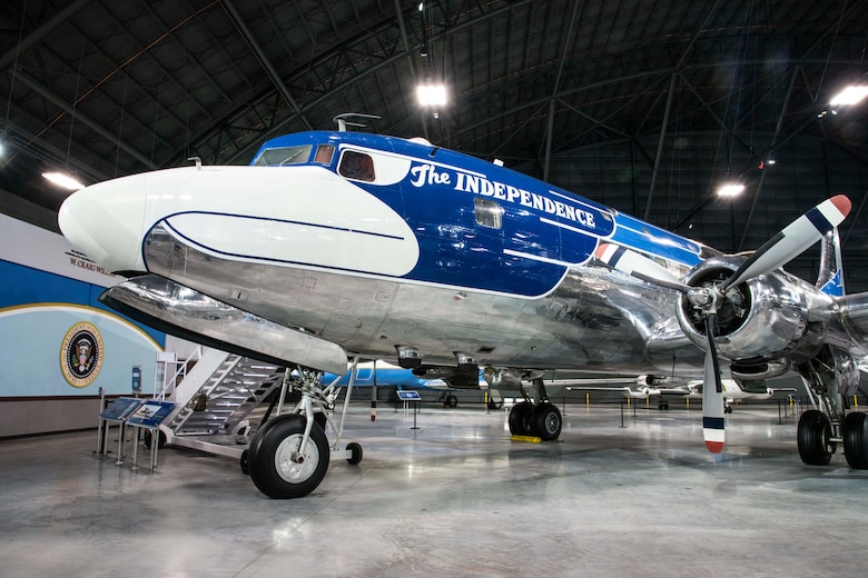 DAYTON, Ohio -- The Douglas VC-118 “Independence” on display in the Presidential Gallery at the National Museum of the United States Air Force. (U.S. Air Force photo by Ken LaRock) 