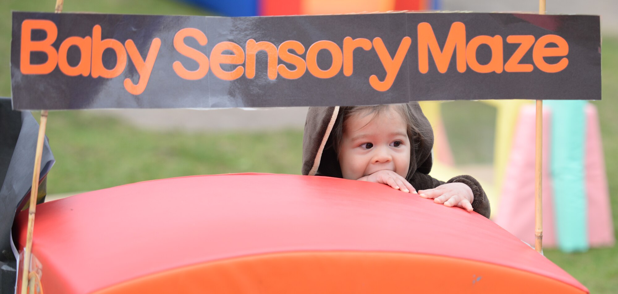 A child plays in the baby sensory maze during a Fall Festival Oct. 28, 2016, at the child development center on RAF Mildenhall, England. The festival offered games and activities for children of various ages. (U.S. Air Force photo by Gina Randall)