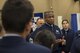 Gen. Darren W. McDew, U.S. Transportation Command commander, speaks with Junior Air Force Reserve Officer Training Corps cadets during the 48th Airlift/Tanker Association Symposium in Nashville, Tenn., Oct. 27, 2016. The symposium served as a key professional development forum for mobility Air Forces Airmen by enabling direct access to senior mobility leaders and fostering an environment encouraging open dialogue and honest discussions. (U.S. Air Force photo by Senior Airman Megan Friedl) 
