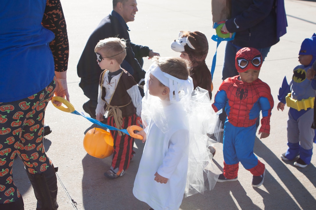 Children from the Child Development Center participate in the annual Halloween parade at DLA Distribution Susquehanna, Pa., on October 31.