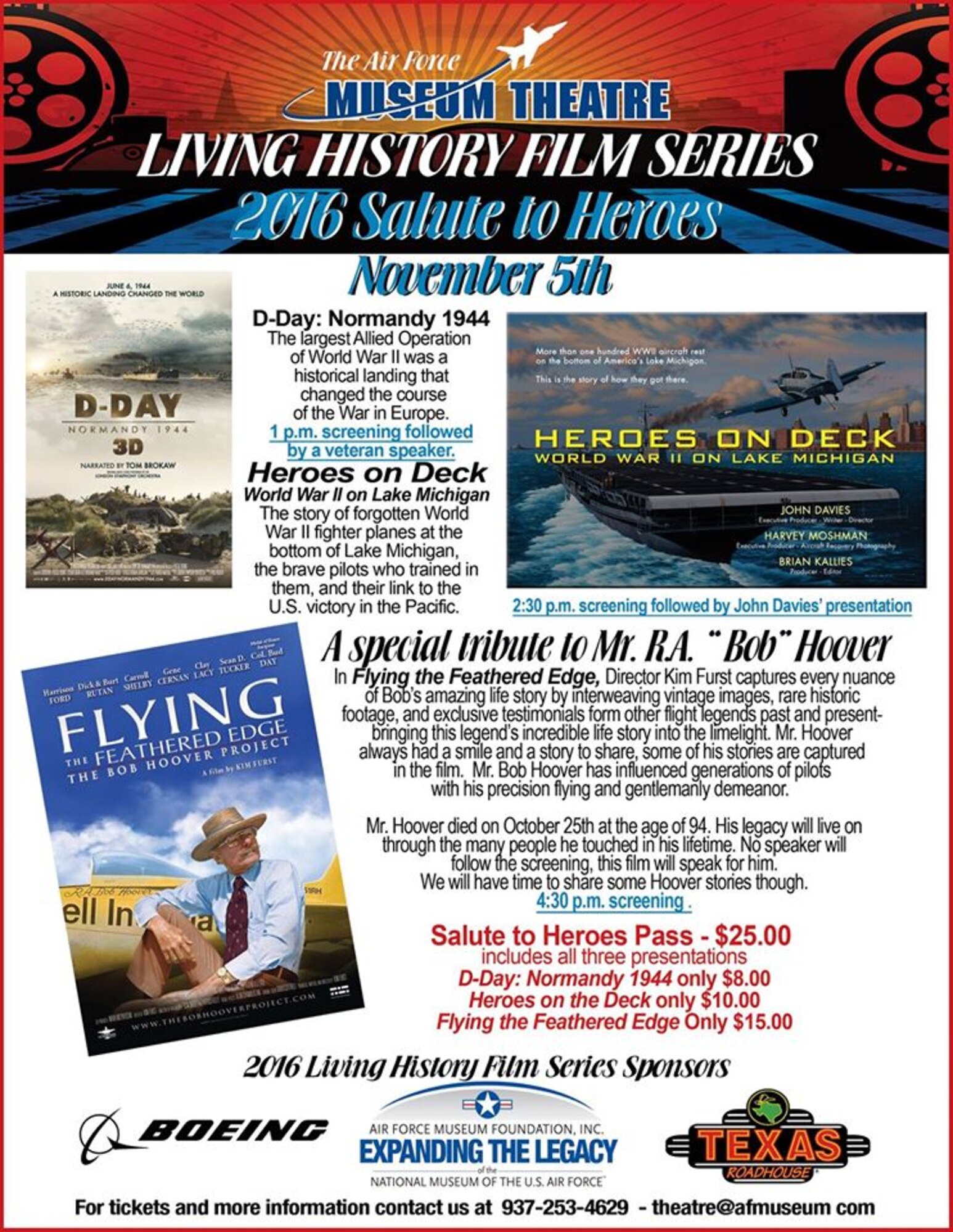 Air Force Museum Theatre-Living History Film Series-2016 Salute to Heroes