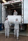 Airmen with the 91st Missile Maintenance Squadron facilities maintenance section empty water from a water tank at Minot Air Force Base, N.D., Oct. 24, 2016. The FMS Airmen use the water tanks to fill a launch-tube sump pump in order to test its operation. (U.S. Air Force photo/Airman 1st Class Jonathan McElderry)