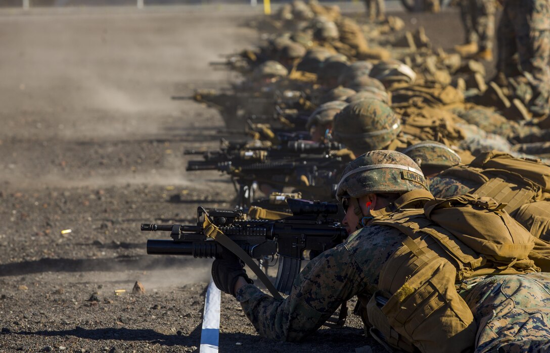 U.S. Marines assigned to Charlie Company, 1st Battalion 3rd Marine Regiment, conduct a Battle Sight Zero, part of Lava Viper 17.1, at Range 8C aboard the Pohakuloa Training Area, on the big Island of Hawaii, Oct. 17, 2016. Lava Viper is an annual combined arms training exercise that integrates ground elements such as infantry and logistics, with indirect fire from artillery units as well as air support from the aviation element. 