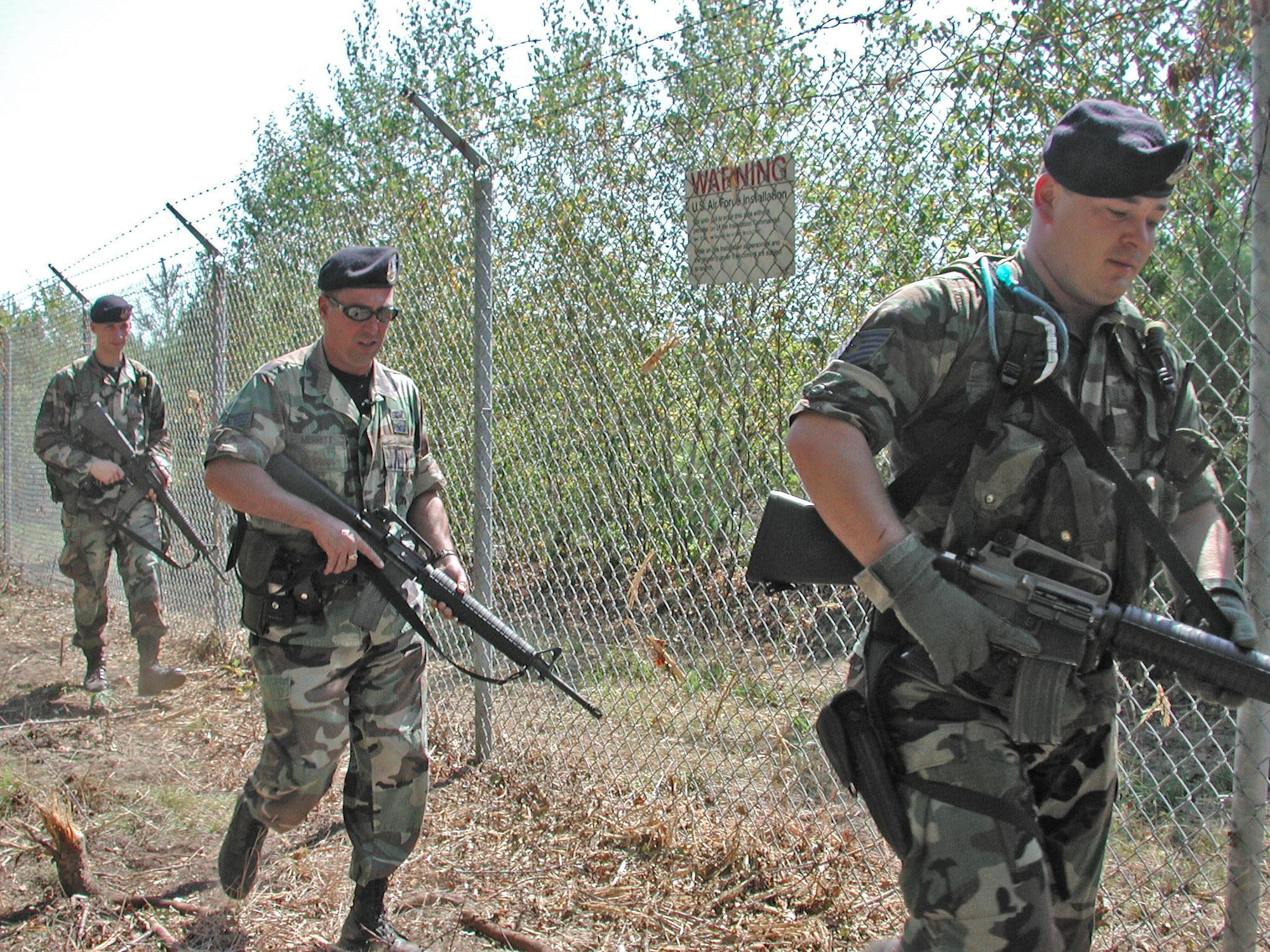 Throughout the day, Westover and bases around the world increased security measures. The Massachusetts State police and Chicopee Police Department arrived with working dogs to help support the base security forces at the main gate and perimeter, while volunteers from the 439th Maintenance Squadron stood guard at entry control points to the flight line and others others checked IDs at building entrances. (U.S. Air Force courtesy photo)