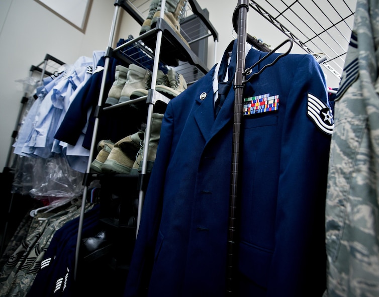 Blues, BDUs and boots make up most of the stock available at the 919th Special Operations Wing’s Airmen’s Attic located in the MADD building at Duke Field, Fla.  Anyone interested in donating or in need of a uniform can visit the “Attic” during duty hours when the building is open for business.  (U.S. Air Force photo/Tech. Sgt. Sam King)
