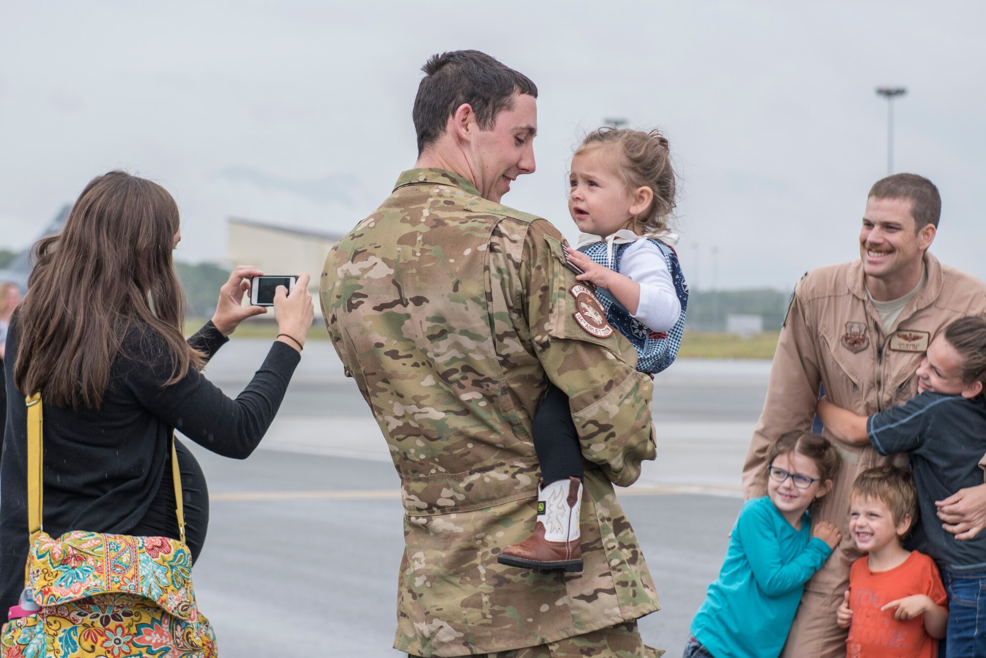 JOINT BASE ELMENDORF-RICHARDSON, Alaska -- More than 100 Alaska Air Guard members from the 144th Airlift Squadron, 176th Maintenance Group and support units returned here July 5 and 6, 2016, from a four-month deployment in Kuwait in support of Operation Inherent Resolve. Their focus was to support the C-130H Hercules tactical-airlift mission. Due to a proposal at the national level to divest the 176th Wing of its C-130H aircraft, this may be the last deployment for the 144th Airlift Squadron in its current form. (U.S. Air National Guard photo by Tech. Sgt. N. Alicia Halla/Released)