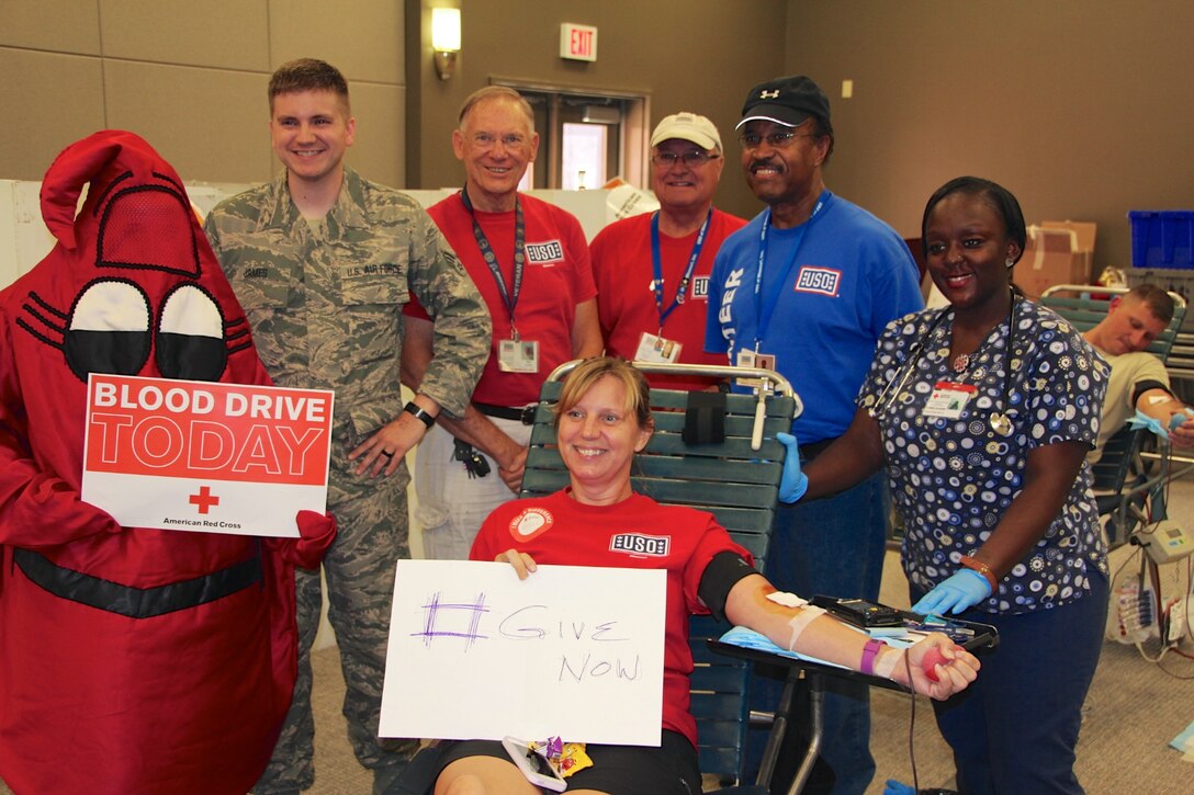 Airmen of the 932nd Airlift Wing are proud to help others.  Senior Airman Ryan James, 932nd Mission Support Group, assisted the American Red Cross as they set up a blood donation center inside the 932nd Airlift Wing auditorium.  Volunteers from the USO in Saint Louis and nearby towns also came and provided snacks and drinks for donors.  Each important blood donation saves three lives.  (U.S. Air Force photo by Maj. Stan Paregien)